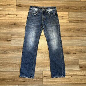 Men's American Eagle AE Original Straight Denim Jeans SZ 30x34 Blue Distressed